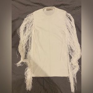 Christopher Kane white fringe top size S condition like new